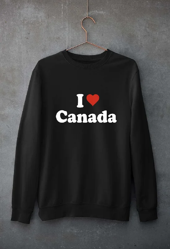 I Love Canada Unisex Sweatshirt for Men/Women Hoodie with Lace Feminine Delicate