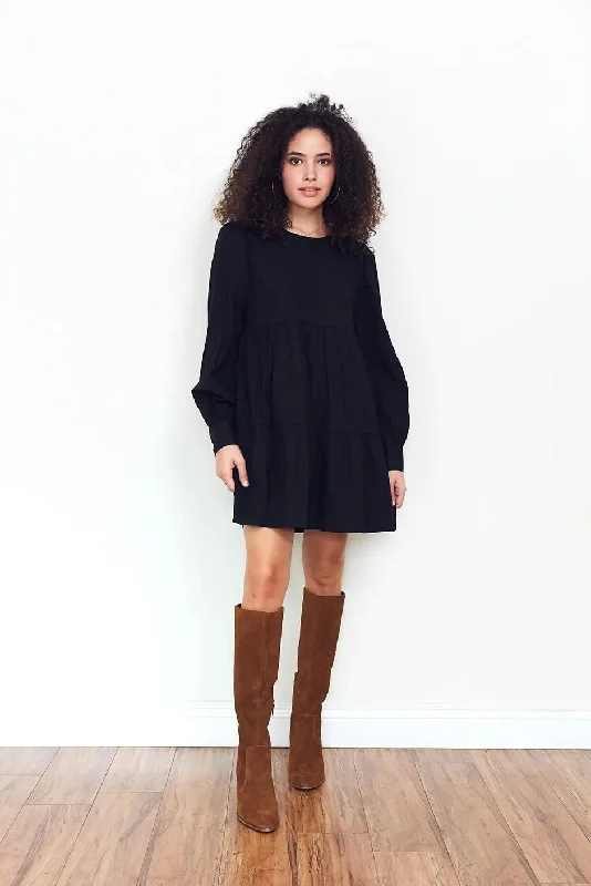 Olivia Mini Dress in Black Currant Stylish Short Sleeve Mini Dress