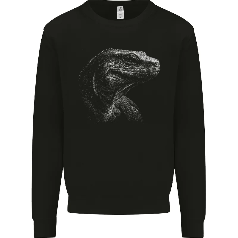 A Komodo Dragon Mens Sweatshirt Jumper Hoodie with Drawcord Adjustable Secure