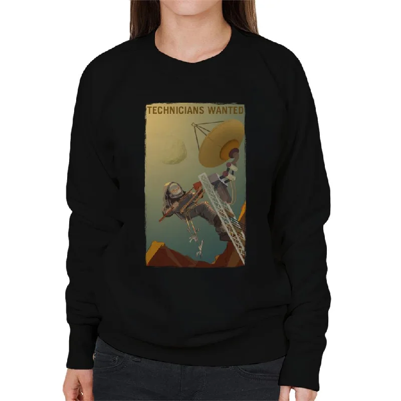 NASA Technicians Wanted Women's Sweatshirt Hoodie Jacket Zipper Layering