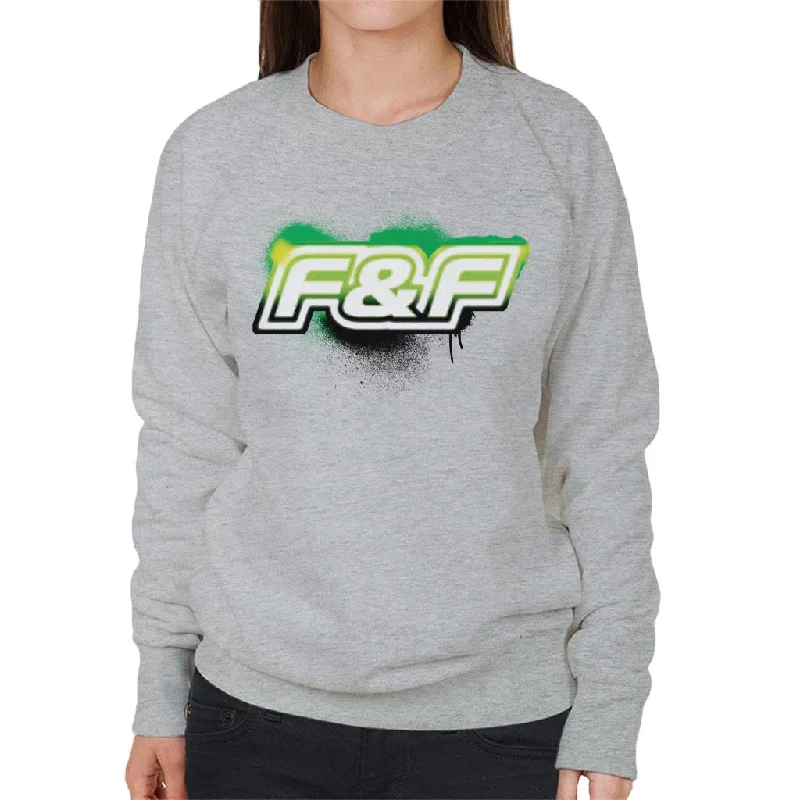 The Fast and The Furious Green Spray Logo Women's Sweatshirt Hoodie with Pocket Utility Practical