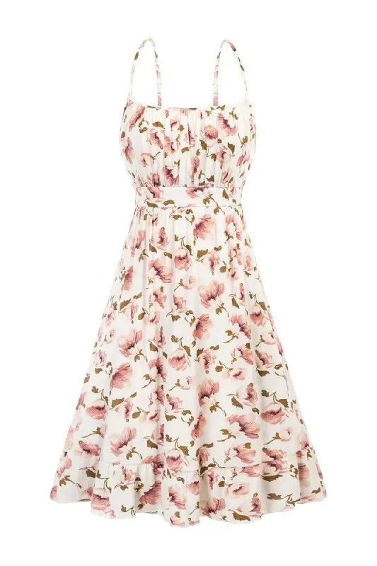 Amalfi Floral Flare Mini Dress - Floral Chic Mini Dress with V-Neck