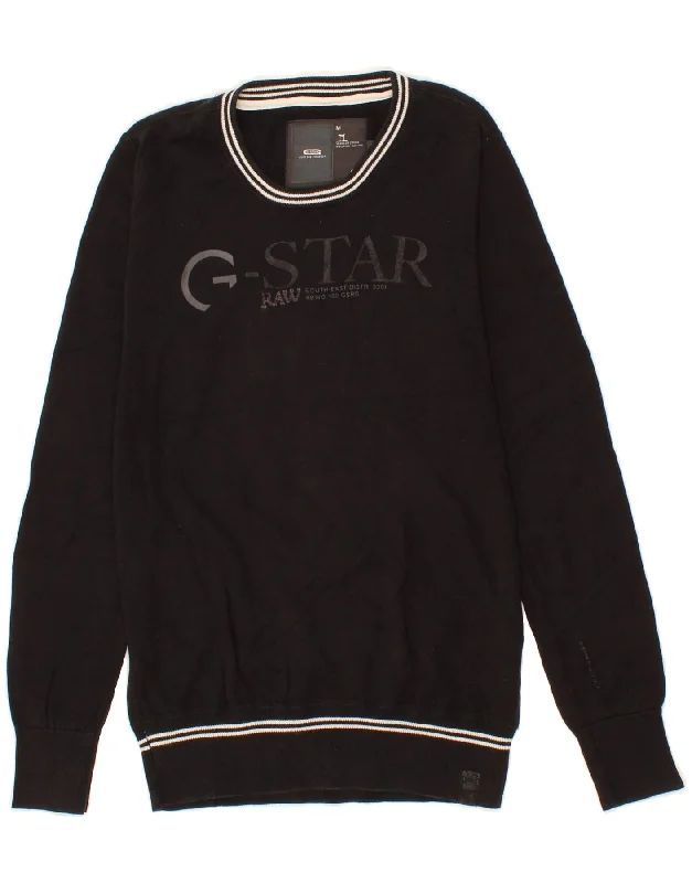 G-STAR Mens Graphic Crew Neck Jumper Sweater Medium Black Cotton Velvet Chenille Corduroy G-STAR Mens Graphic Crew Neck Jumper Sweater Medium Black Cotton Velvet Chenille Corduroy