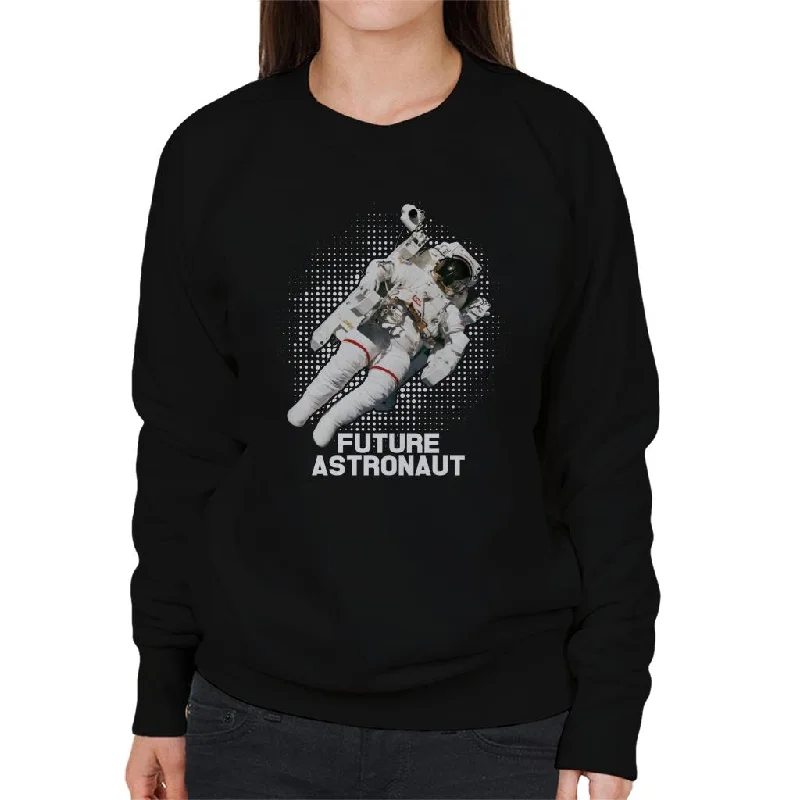 NASA Future Astronaut Women's Sweatshirt Hoodie with Distressed Vintage Worn