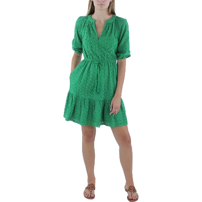Womens Cotton Mini Dress Cozy Ribbed Mini Dress