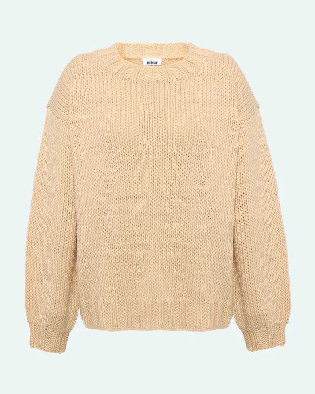 Neya 9960 Jumper - Brown Rice Boxy Sweater Fitted Sweater A-Line