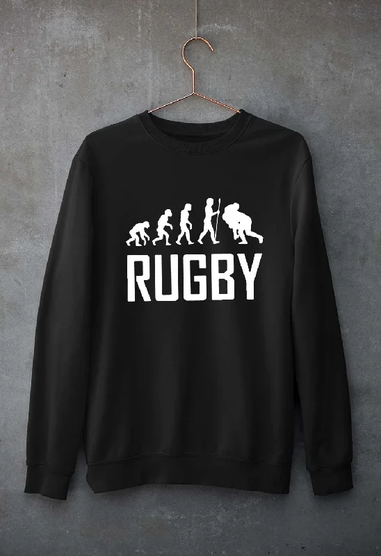 Rugby Evolution Unisex Sweatshirt for Men/Women Hoodie with Turtle Neck Cozy Winter