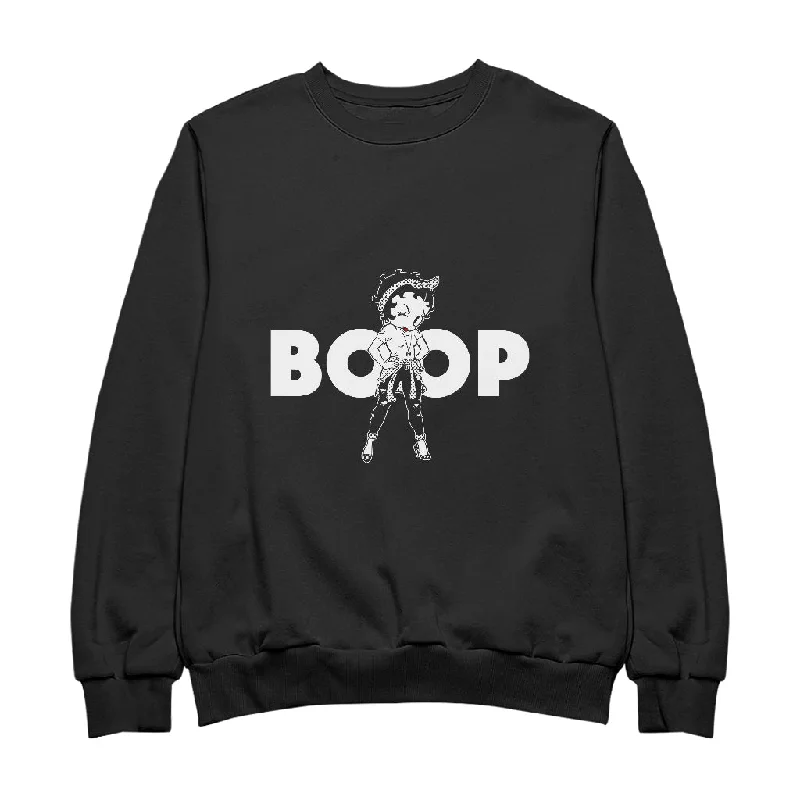 Betty Boop Power Women's Sweatshirt Hoodie with Applique Textured Unique