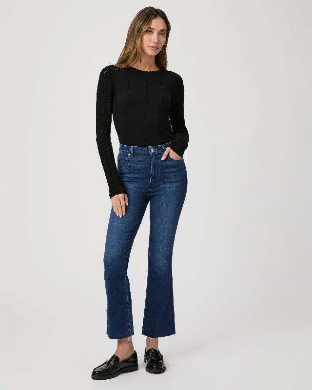 PAIGE Claudine Flare Raw Hem Jean / Sail Away Comfortable Zip-Up Skinny Jeans