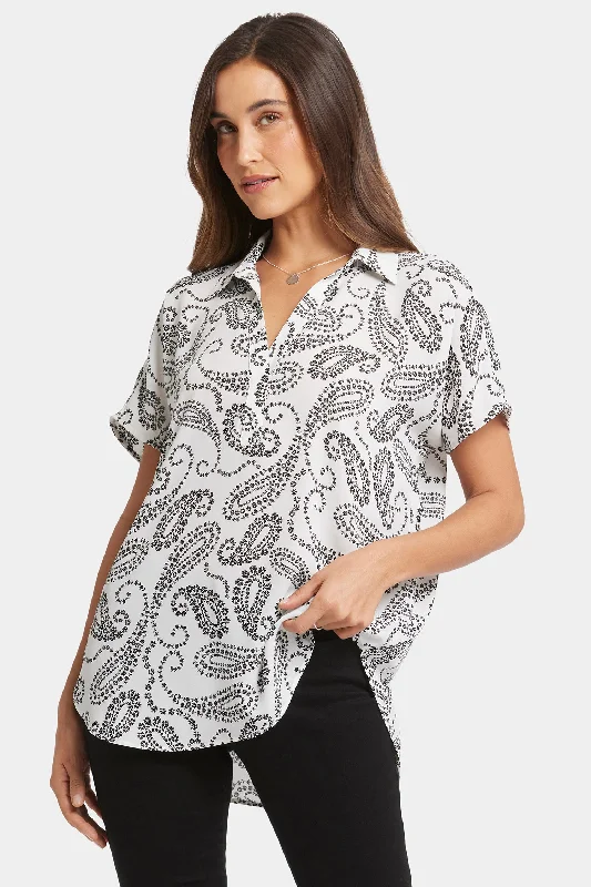 Becky Short Sleeved Blouse - Paislyn Soft Pastel Blouse