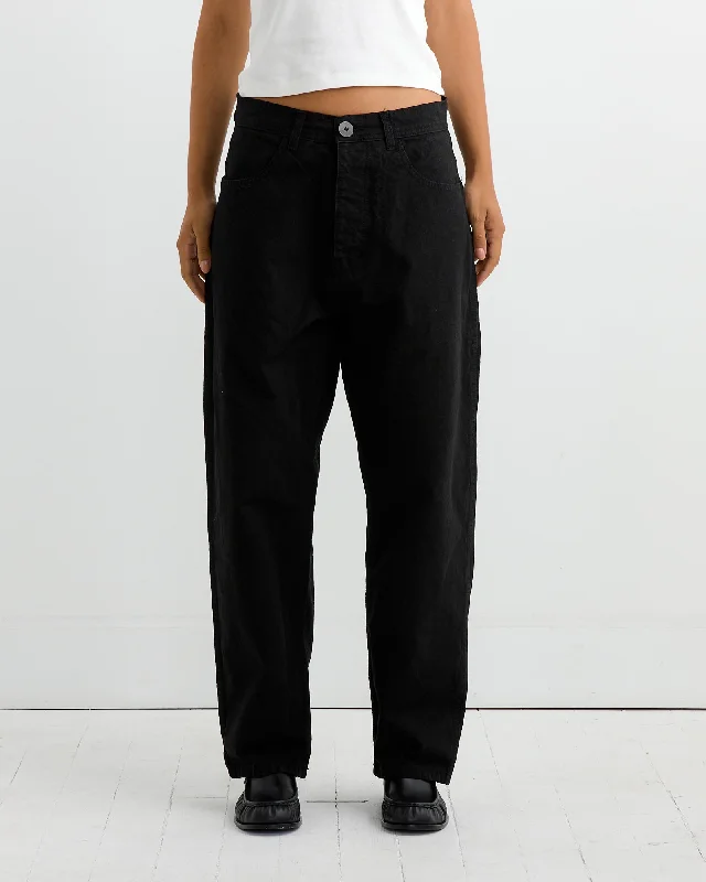 California Wide Pant in Black Comfortable Denim Trousers