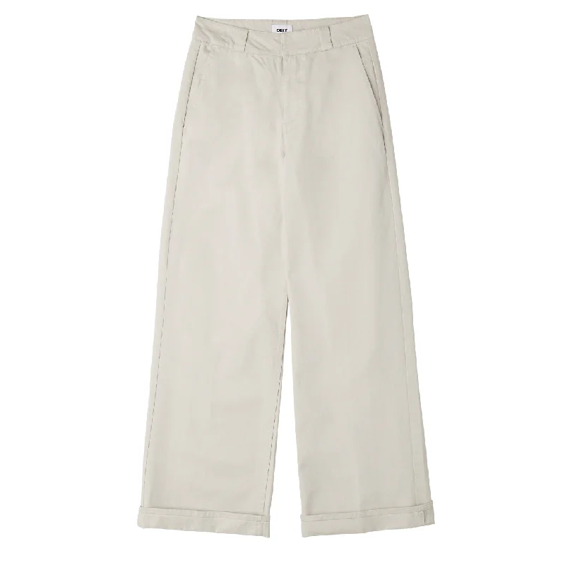 Obey Mila Work Pant Silver Grey Chic Checkered Pants