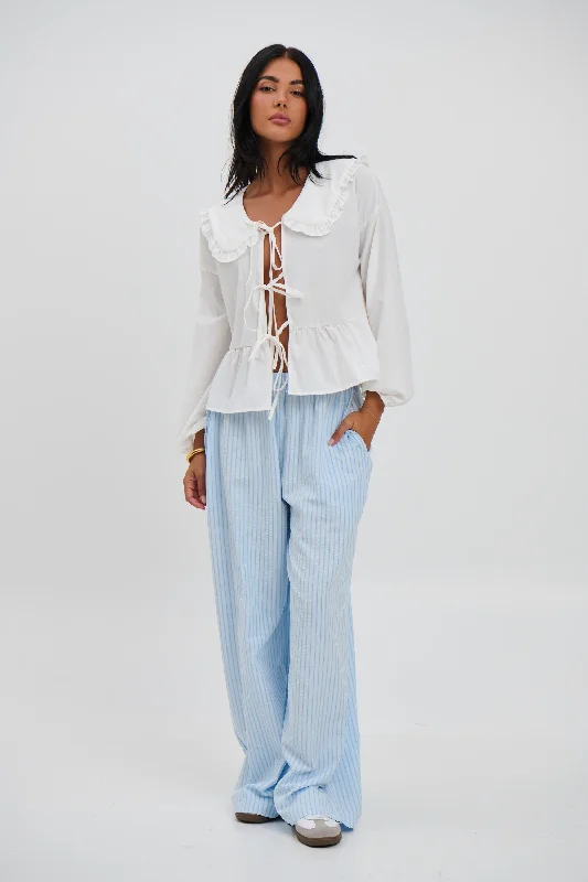 Paros Pant Blue Stripe Slim Fit Casual Pants