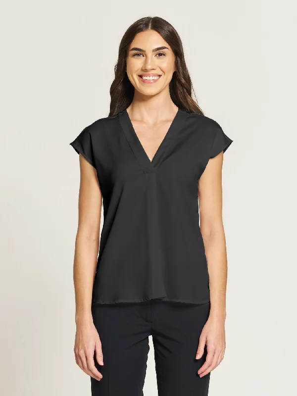 Ladies' Vivian Blouse - Black Airy Cotton Blouse