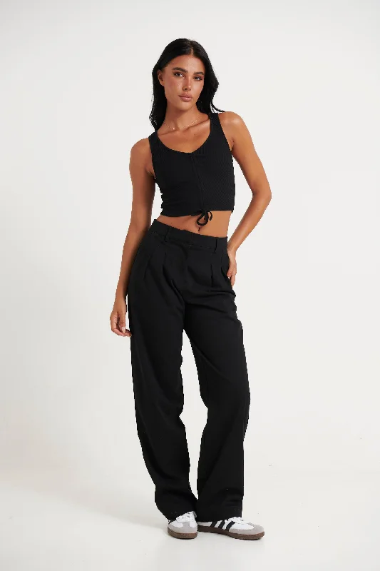 Alexis Pant Black Lightweight Linen Pants