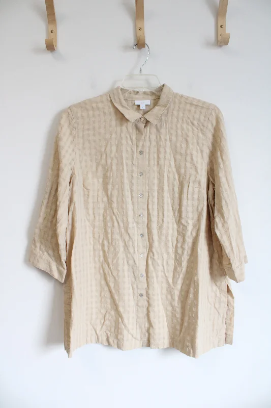 NEW J. Jill Sand Dune Tunic Blouse | XL Floral Print Blouse