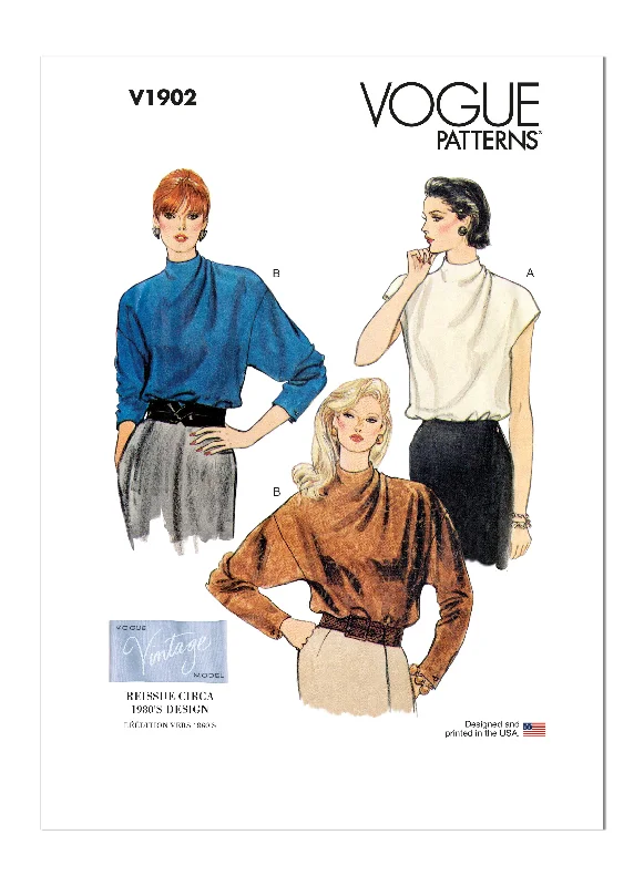Vogue Pattern V1902 Misses' Blouse Textured Cotton Blouse