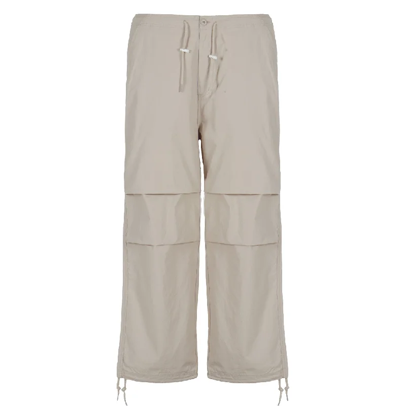 Obey Womens Mina Parachute Pant Silver Grey Trendy Work Pants