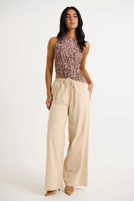 Ren Pant Oat Elegant Wool Trousers