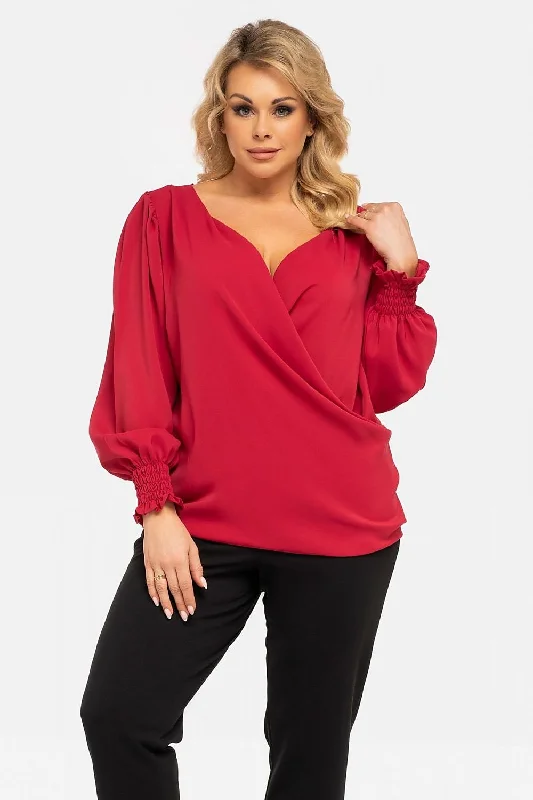 Plus size blouse Karko Embroidered Floral Blouse