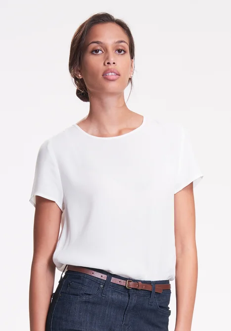 Ladies' Shell Blouse - Cream Delicate Bow Blouse