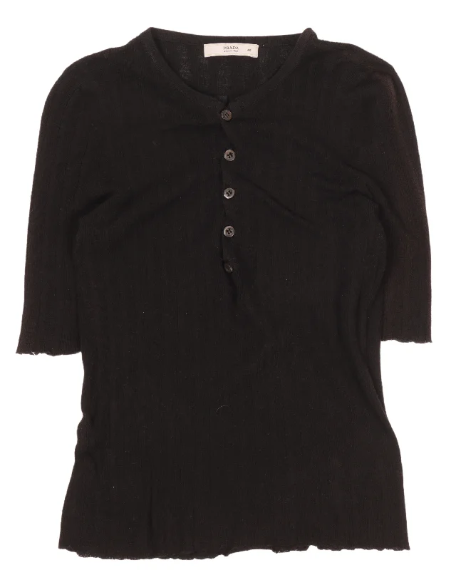 Black Button Blouse Satin Long Blouse