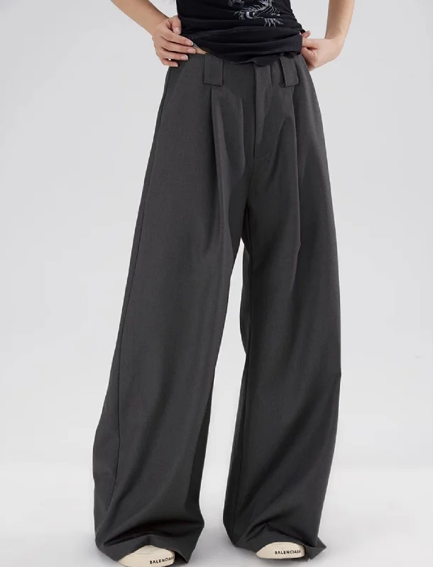 Loose Drape Wide-legged Pants WOO0073 Stylish Slim Trousers