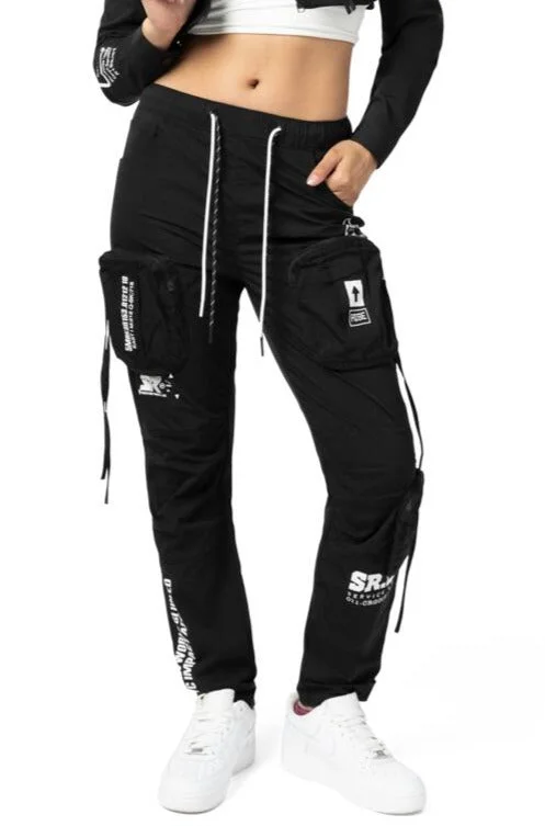 Women's Nylon Utility Pant Formal Slim Pants