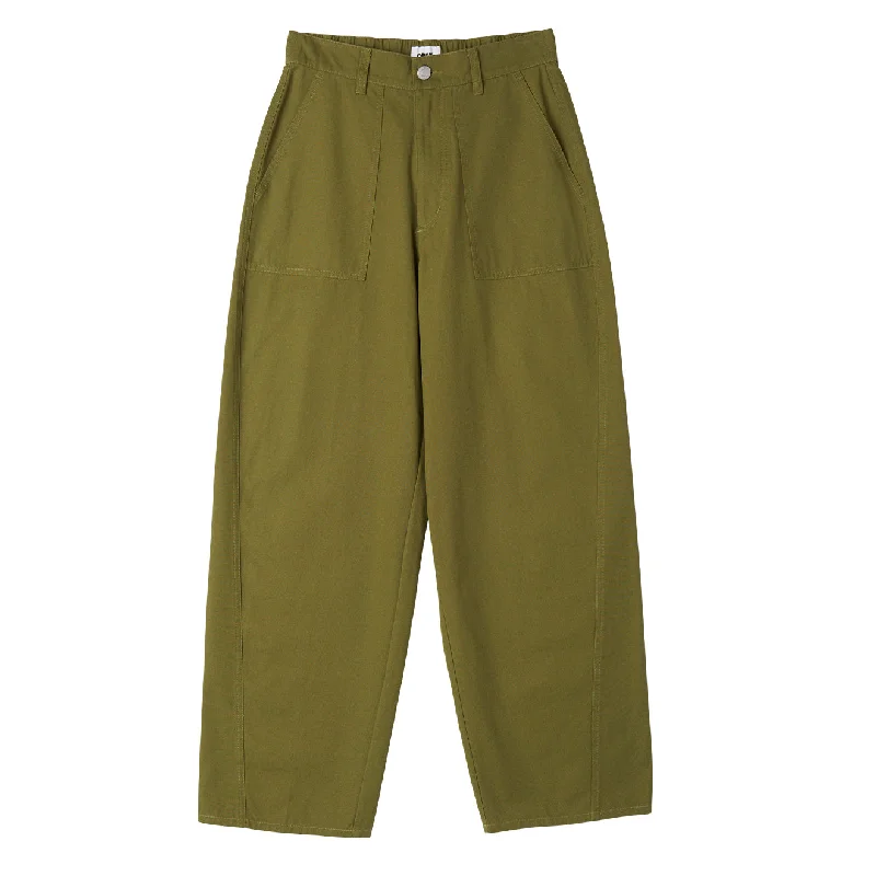 Obey Womens Eugene Utility Pant Moss Green Trendy Tapered Pants