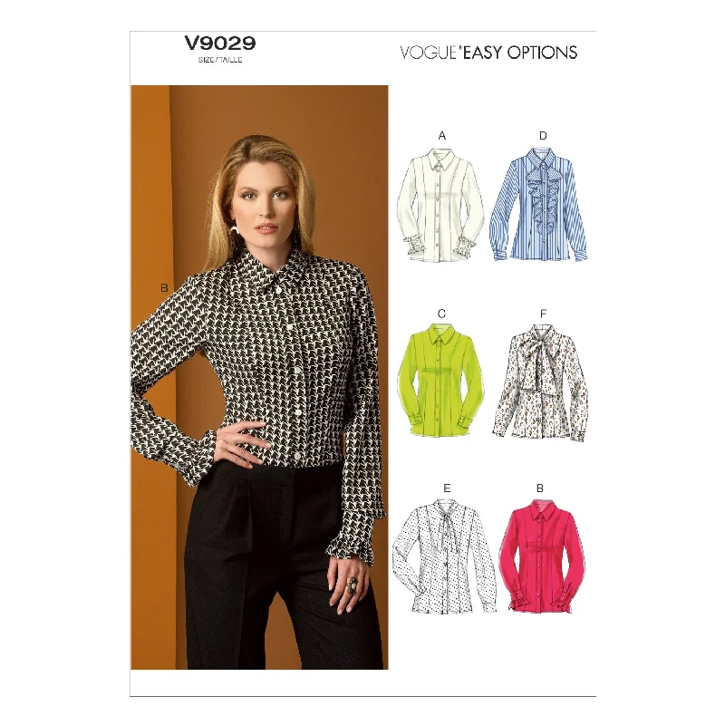 Vogue Pattern V9029 Misses' Blouse Frilled Cuff Blouse