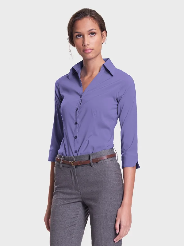 Ladies' Perfect Blouse Three Quarter Sleeve - Lavender Bell Sleeve Blouse