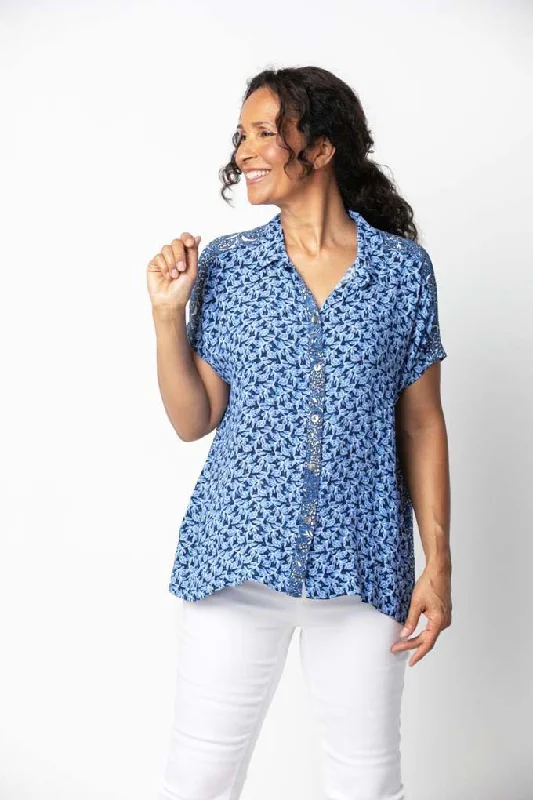 Habitat 34402 Denim Camp Blouse Casual Relaxed Fit Blouse