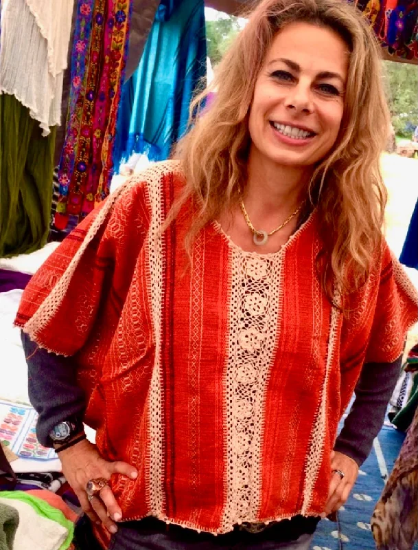 Mariposa Hand Woven Poncho Blouse Everyday Stylish Blouse