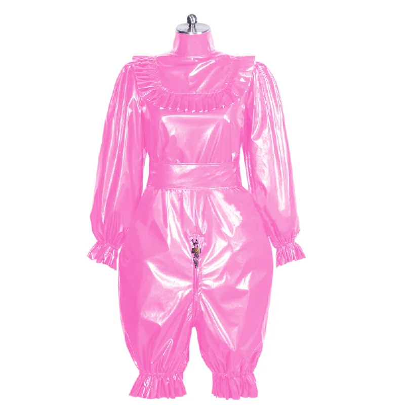 Lockable Slutty Sissy Blouse & Bloomers Set Feminine Puff Blouse