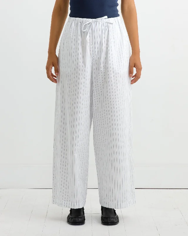 Kolla Pant in White Blue Stripe Classic Cropped Pants