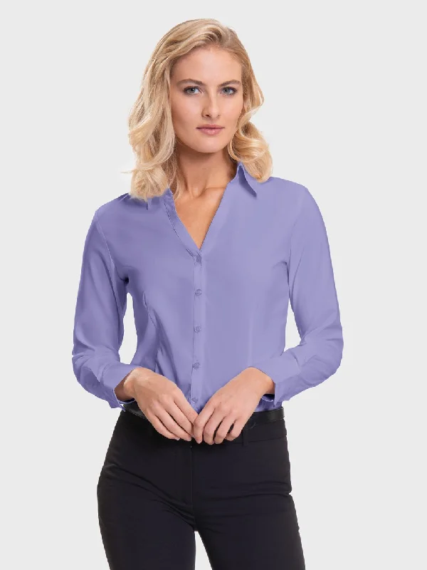 Ladies' Perfect Blouse Long Sleeve - Lavender Polished Work Blouse