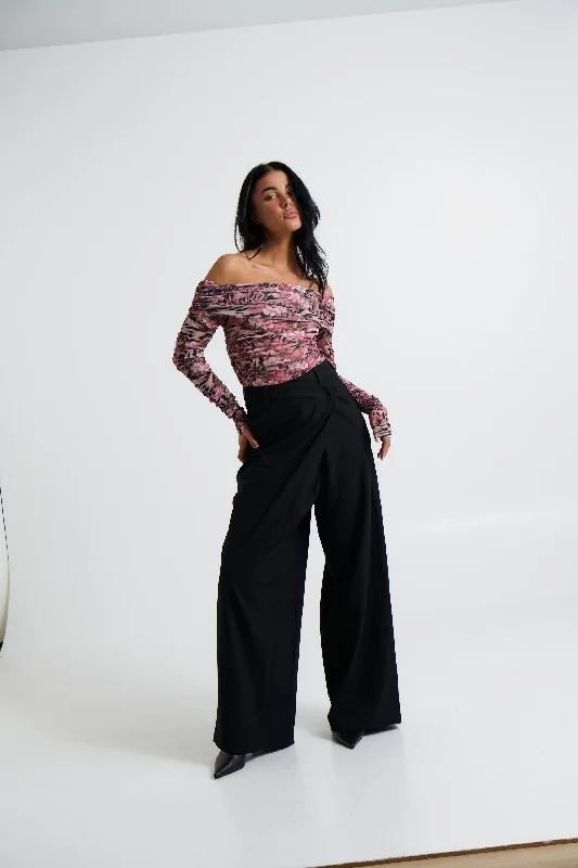 Brayden Pant Black Comfy Cargo Trousers