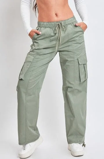 Pull On Cargo Pants Comfortable Denim Pants