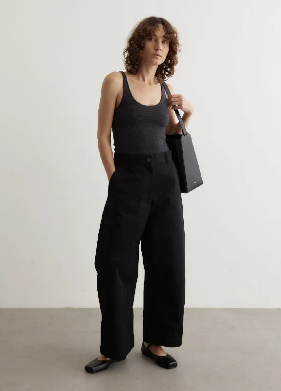 Chalco Wide Crop Pants Cozy Knit Pants