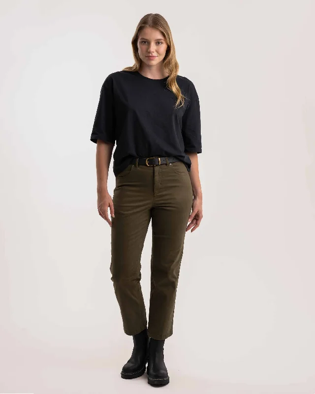 Ladies Regular Fit Pants - Olive Green Comfortable Cargo Pants