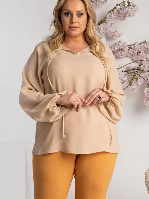 Plus size blouse Karko Feminine Satin Blouse
