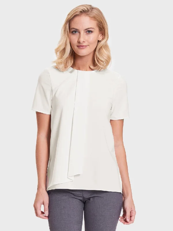 Ladies' Panel Blouse - Cream Chic Square Blouse