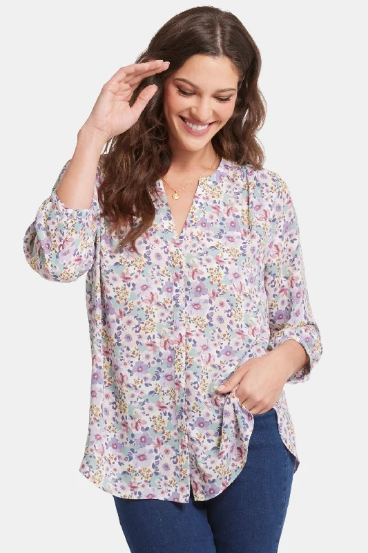 Pintuck Blouse - Michaela Feminine Ruffle Blouse