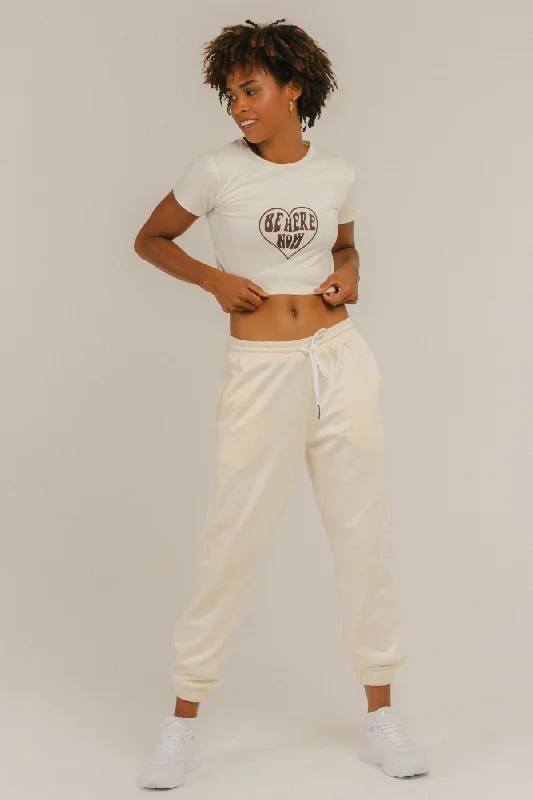 'Be Here Now' Baby Tee + Jorden Pants Set Classic Chino Pants