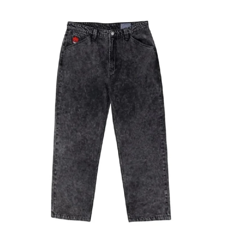 Spitfire Custom Pants Bighead Fill Denim - Black Stone Wash Slim-Fit Khaki Pants