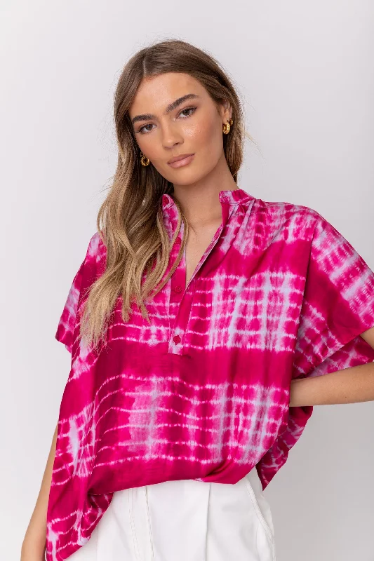 CHICAGO Blouse Pink Soft Satin Blouse