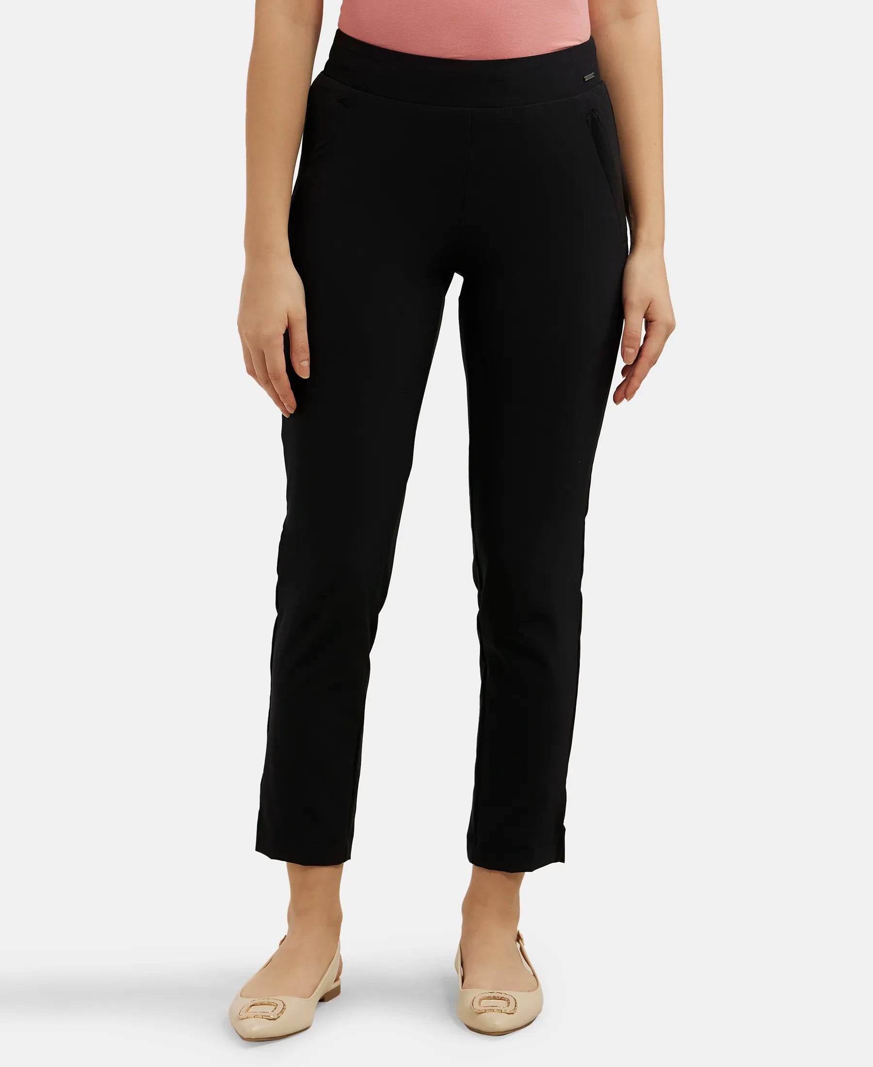 Environment Friendly Recycled Microfiber All Day Pants with StayFresh Treatment - Black Cozy Fitted Pants Environment Friendly Recycled Microfiber All Day Pants with StayFresh Treatment - Black Cozy Fitted Pants