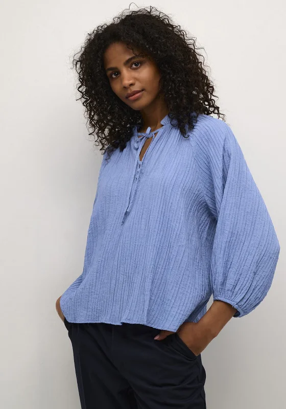 Kaffe Lianna Relaxed Blouse, Blue Loose Fit Blouse