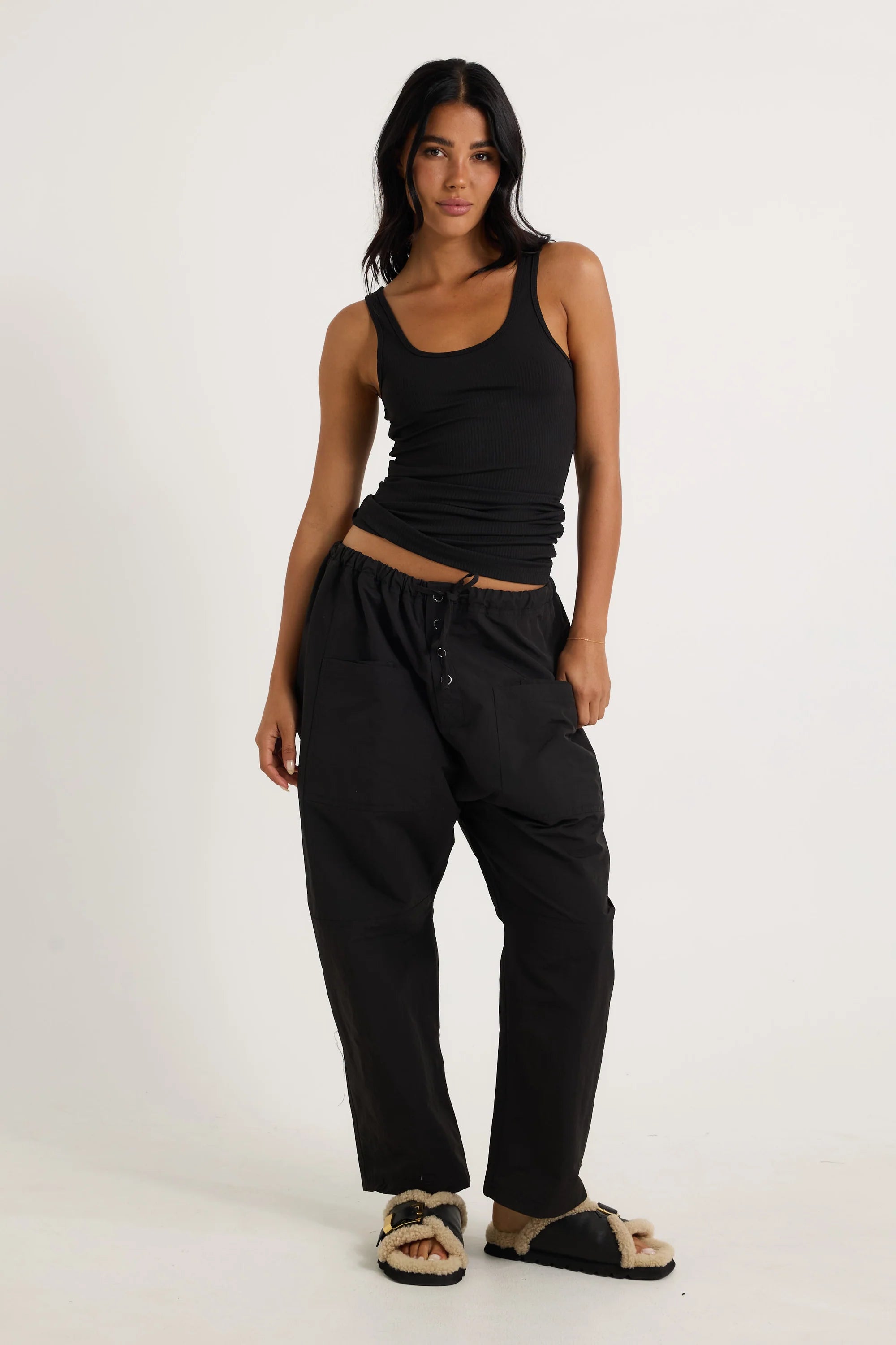 Parsons Cargo Pant Black Casual Lounge Pants