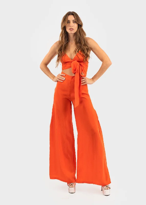 Tangerine Hera Flared Pants Comfy Zip-Up Pants